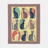  mid-century katten fleece deken (Voorkant)