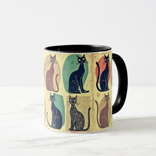  mid-century katten mok (Voorkant rechts)