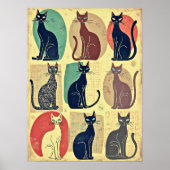  mid-century katten poster (Voorkant)