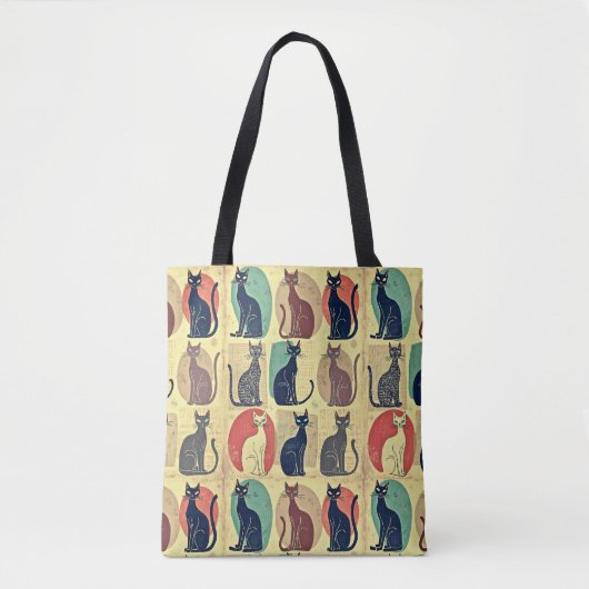 mid-century katten tote bag (Voorkant)