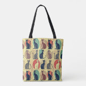  mid-century katten tote bag (Achterkant)