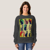 mid-century katten trui (Voorkant volledig)