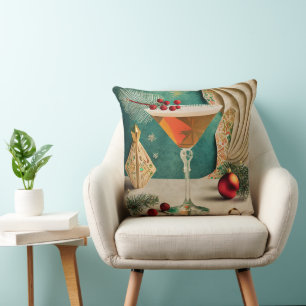 Mid Century Kerst Cocktailparty Happy Hour Kussen