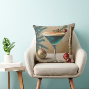 Mid Century Kerst Cocktailparty Happy Hour Kussen