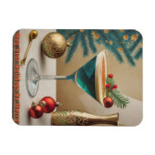 Mid Century Kerst Cocktailparty Happy Hour Magneet (Horizontaal)
