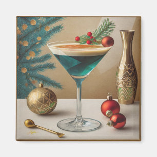 Mid Century Kerst Cocktailparty Happy Hour Magneet