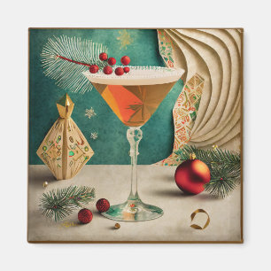 Mid Century Kerst Cocktailparty Happy Hour Magneet