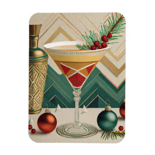 Mid Century Kerst Cocktailparty Happy Hour Magneet