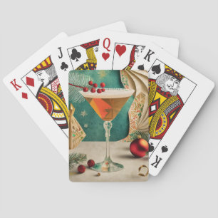 Mid Century Kerst Cocktailparty Happy Hour Pokerkaarten