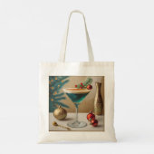 Mid Century Kerst Cocktailparty Happy Hour Tote Bag (Achterkant)