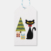 Mid Century Kerst kat Gift Label Cadeaulabel (Voorkant)