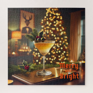 Mid Century Kerst Mis Feestelijke Cocktails Legpuzzel