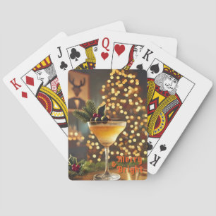 Mid Century Kerst Mis Feestelijke Cocktails Pokerkaarten