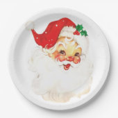 Mid Century  Kerstman Kerstvakantie Papieren Bordje (Voorkant)