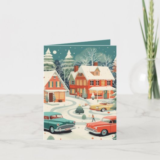 Mid Century Kerstmis Kaart (Voorkant)