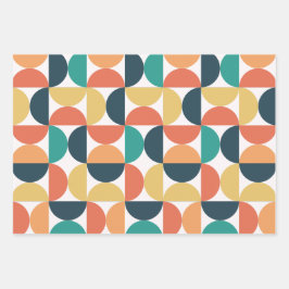 Mid Century Kleurrijk Modern Abstract Patroon Inpakpapier Vel