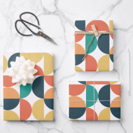 Mid Century Kleurrijk Modern Abstract Patroon Inpakpapier Vel