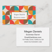 Mid Century Kleurrijke Halve Cirkels Custom Visitekaartje (Voorkant / Achterkant)