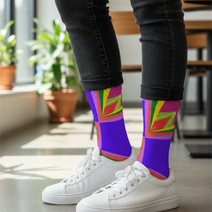 Mid-Century Krachtige Geometrische Abstracte Retro Sokken