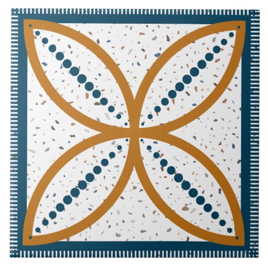 Mid-Century kunst Abstracte Patroon Tegeltje (Voorkant)