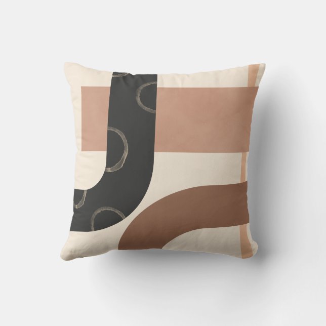 Mid Century Lines, Geometrische Lijnen Kussen (Achterkant)