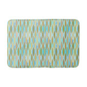 Mid-Century Lint Print - turquoise en tan Badmat (Voorkant)