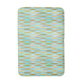 Mid-Century Lint Print - turquoise en tan Badmat (Voorkant Verticaal)