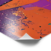 Mid Century Mardi Gras Sunset Fleur De Lis Martini Foto Afdruk (Hoek)