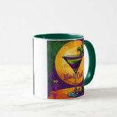 Mid Century Mardi Gras Sunset Fleur De Lis Martini Mok (Voorkant rechts)