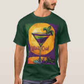 Mid Century Mardi Gras Sunset Fleur De Lis Martini T-shirt (Voorkant)