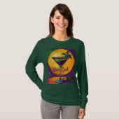 Mid Century Mardi Gras Sunset Fleur De Lis Martini T-shirt (Voorkant volledig)