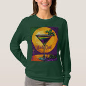 Mid Century Mardi Gras Sunset Fleur De Lis Martini T-shirt (Voorkant)
