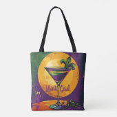 Mid Century Mardi Gras Sunset Fleur De Lis Martini Tote Bag (Achterkant)