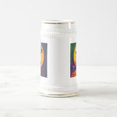 Mid Century Mardi Gras Zonsondergang Fleur De Lis Bierpul (Center)