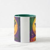 Mid Century Mardi Gras Zonsondergang Fleur De Lis  Mok (Midden)