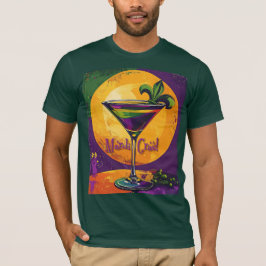 Mid Century Mardi Gras Zonsondergang Fleur De Lis  T-shirt