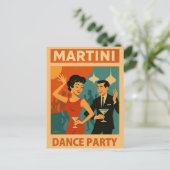 Mid Century Martini Dance Party Briefkaart (Staand voorkant)