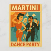 Mid Century Martini Dance Party Briefkaart (Voorkant)