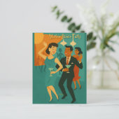 Mid Century Martini Dance Party Briefkaart (Staand voorkant)