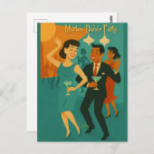 Mid Century Martini Dance Party Briefkaart (Voorkant / Achterkant)