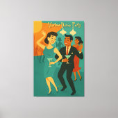 Mid Century Martini Dance Party Canvas Afdruk (Voorkant)