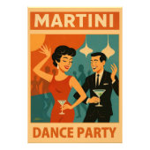 Mid Century Martini Dance Party Foto Afdruk (Voorkant)