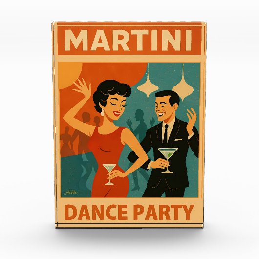 Mid Century Martini Dance Party Fotoblokken (Voorkant)