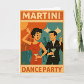 Mid Century Martini Dance Party Kaart (Voorkant)