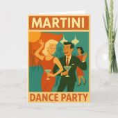 Mid Century Martini Dance Party Kaart (Voorkant)