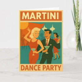 Mid Century Martini Dance Party Kaart