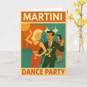Mid Century Martini Dance Party Kaart (Gele Bloem)