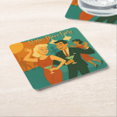 Mid Century Martini Dance Party Kartonnen Onderzetters (Schuin)
