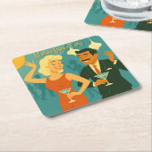 Mid Century Martini Dance Party Kartonnen Onderzetters (Schuin)