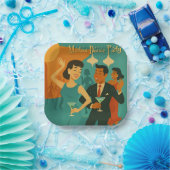 Mid Century Martini Dance Party Papieren Bordje (Feest)